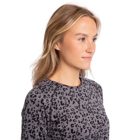 Trespass Womens/Ladies Elianne Leopard Print Base Layer Top / Dark Grey - Picture 4 of 6